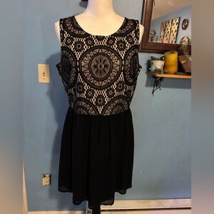 Heartsoul, Black & Tan, Mini Dress